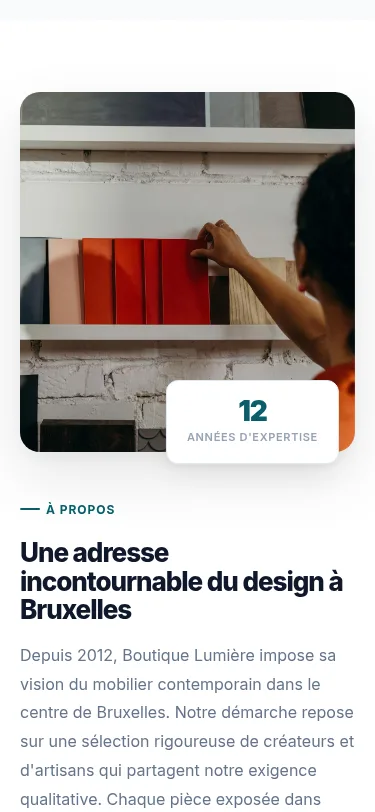 À propos / Équipe — exemple en production