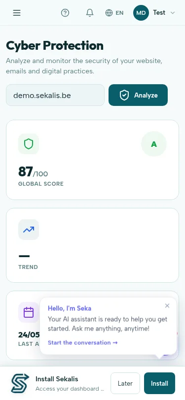 Maintenance & sécurité active — exemple en production