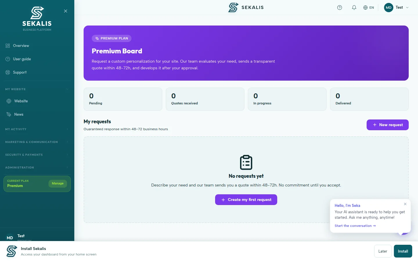 Premium Board (Concierge) — exemple en production