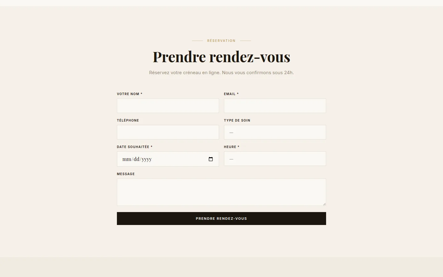 Prise de rendez-vous — exemple en production