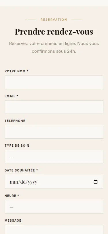 Prise de rendez-vous — exemple en production