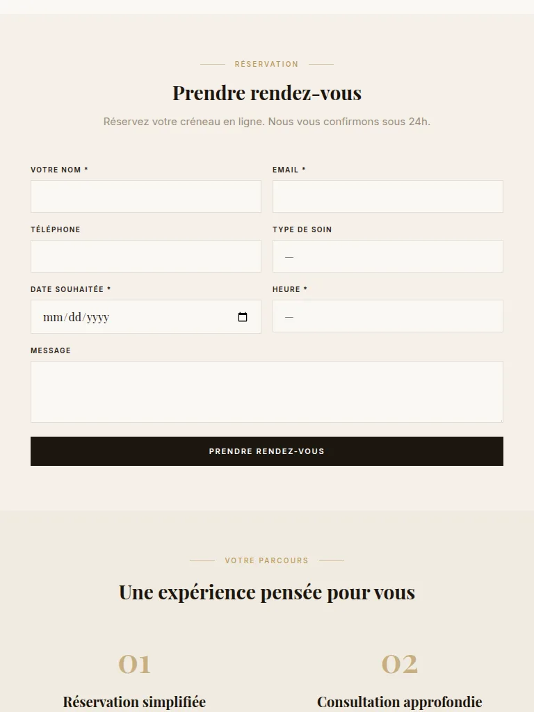 Prise de rendez-vous — exemple en production