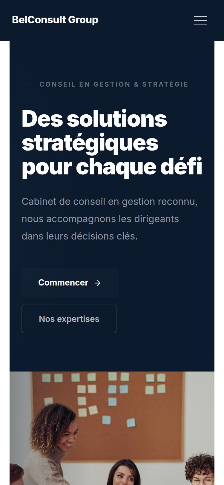 Template Corporate — version mobile